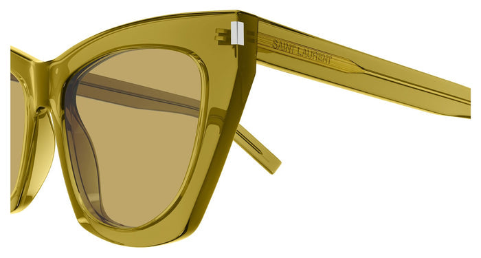 Saint Laurent SL 214 #colour_shiny crystal olive green/brown