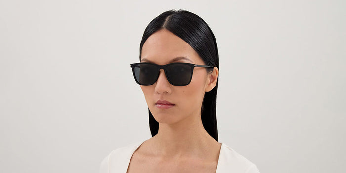 Saint Laurent SL 851/K #colour_shiny black/grey with light mirror