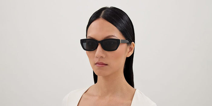 Saint Laurent SL M153/F #colour_shiny black/grey with light mirror