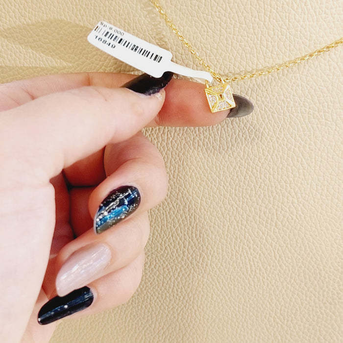 21K Gold Small Lock Pendant by Saeed Jewelry - Image 4