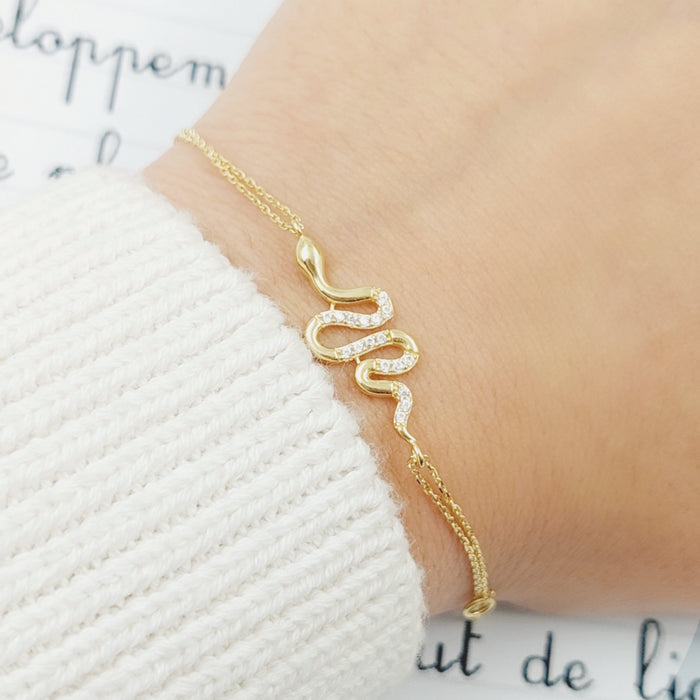 18K Snake Bracelet Made of 18K Yellow Gold by Saeed Jewelry-25848