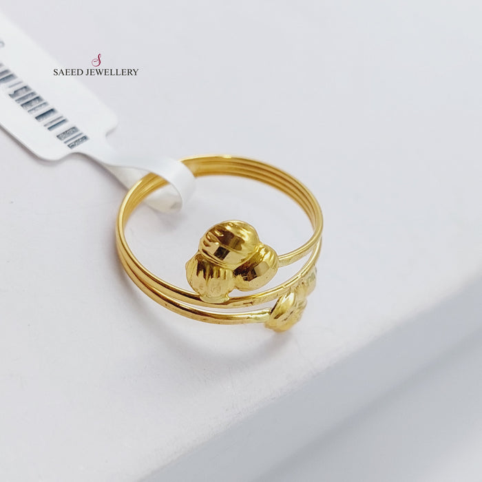 21K Soft Ring Made of 21K Yellow Gold by Saeed Jewelry-خاتم-خفيف-ناعم-2