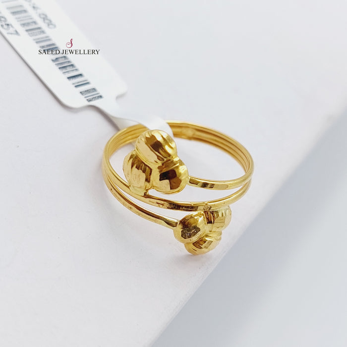 21K Soft Ring Made of 21K Yellow Gold by Saeed Jewelry-خاتم-خفيف-ناعم-2