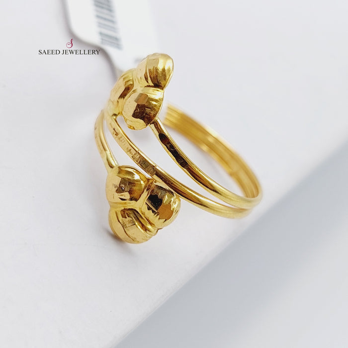 21K Soft Ring Made of 21K Yellow Gold by Saeed Jewelry-خاتم-خفيف-ناعم-2