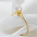 18K Solitaire Engagement Ring Made of 18K Yellow Gold by Saeed Jewelry-ذبلة-محبس-5