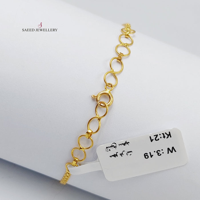 21K Spike Bracelet Made of 21K Yellow Gold by Saeed Jewelry-25912