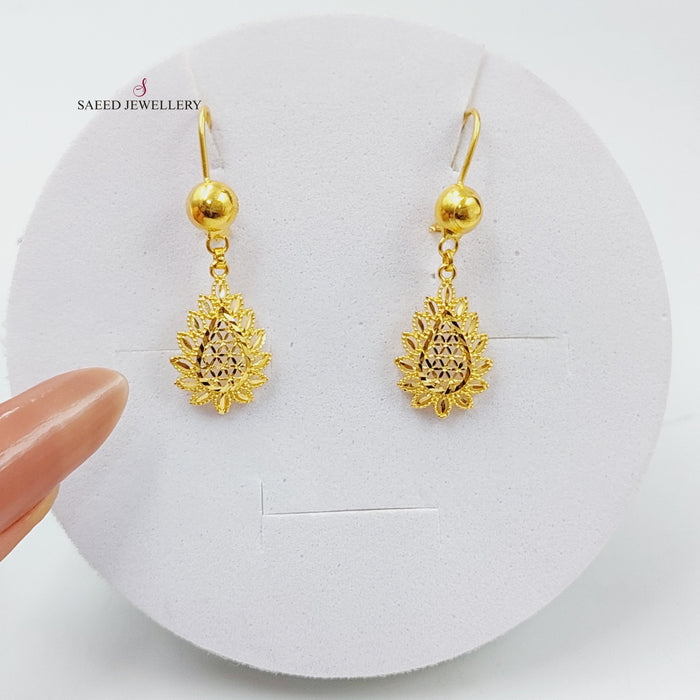 21K Spike Earrings Made of 21K Yellow Gold by Saeed Jewelry-27156