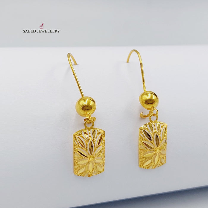 Spike Earrings Made Of  21K Yellow Gold by Saeed Jewelry-27404