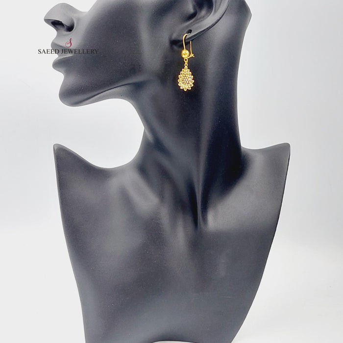 21K Spike Earrings Made of 21K Yellow Gold by Saeed Jewelry-27156