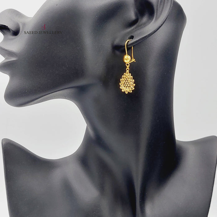 21K Spike Earrings Made of 21K Yellow Gold by Saeed Jewelry-27156