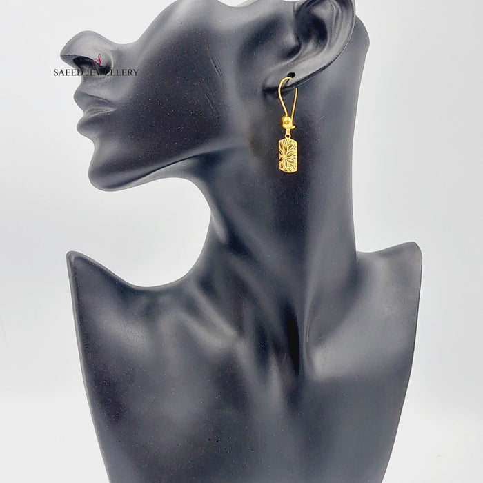 Spike Earrings Made Of  21K Yellow Gold by Saeed Jewelry-27404