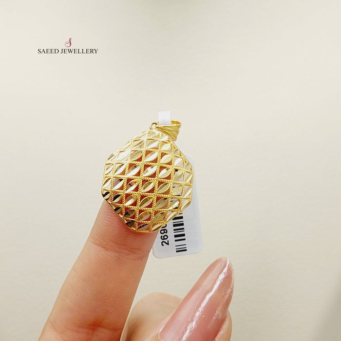21K Spike Pendant Made of 21K Yellow Gold by Saeed Jewelry-26968