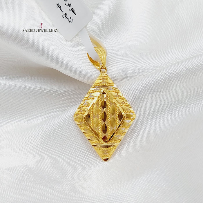21K Spike Pendant Made of 21K Yellow Gold by Saeed Jewelry-26969