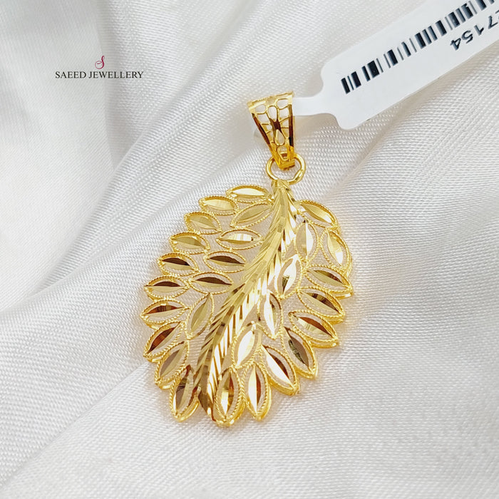 21K Spike Pendant Made of 21K Yellow Gold by Saeed Jewelry-27154