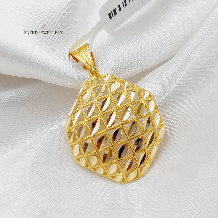 21K Spike Pendant Made of 21K Yellow Gold by Saeed Jewelry-26968