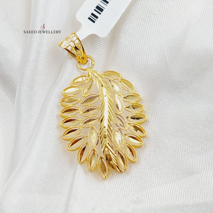 21K Spike Pendant Made of 21K Yellow Gold by Saeed Jewelry-27154