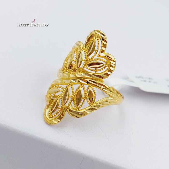 21K Spike Ring Made of 21K Yellow Gold by Saeed Jewelry-22032
