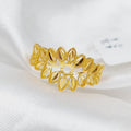 21K Spike Ring Made of 21K Yellow Gold by Saeed Jewelry-25774