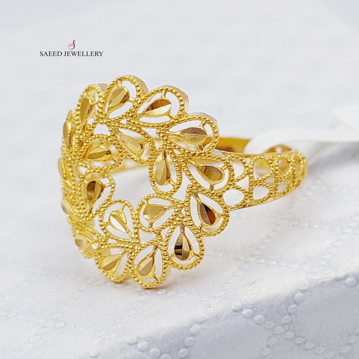 21K Spike Ring Made of 21K Yellow Gold by Saeed Jewelry-25238