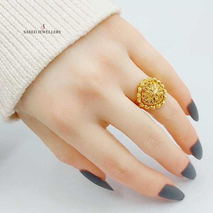 21K Spike Ring Made of 21K Yellow Gold by Saeed Jewelry-27047