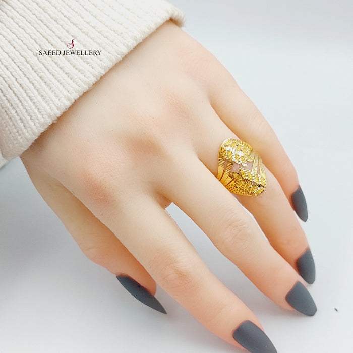21K Spike Ring Made of 21K Yellow Gold by Saeed Jewelry-26929