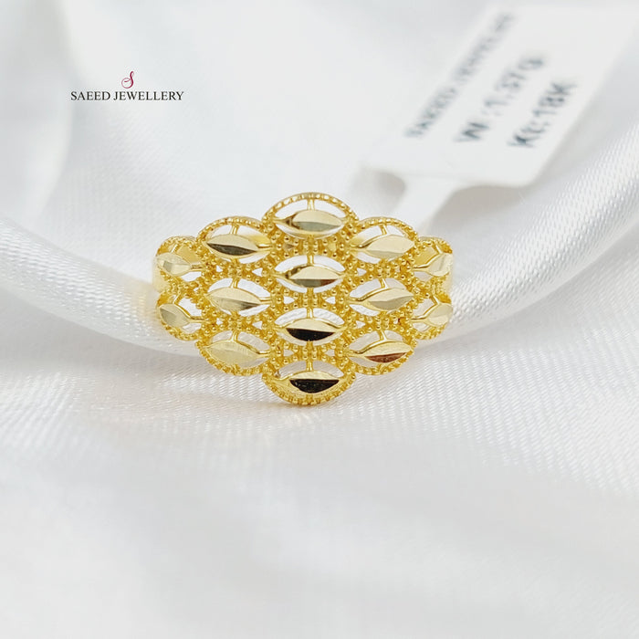 18KK خاتم سنبلة-مجوهرات الشيخ سعيد-Saeed Jewelry