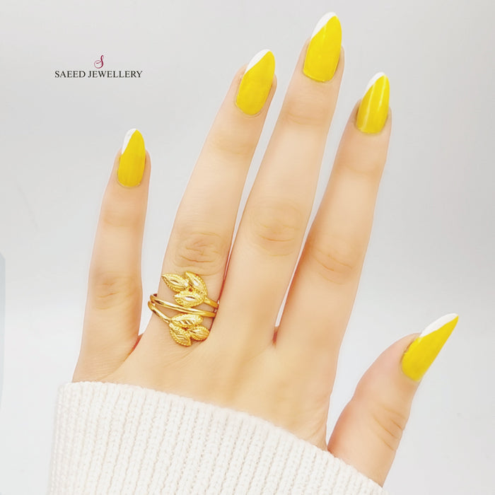 21K Spike Ring Made of 21K Yellow Gold by Saeed Jewelry-26594