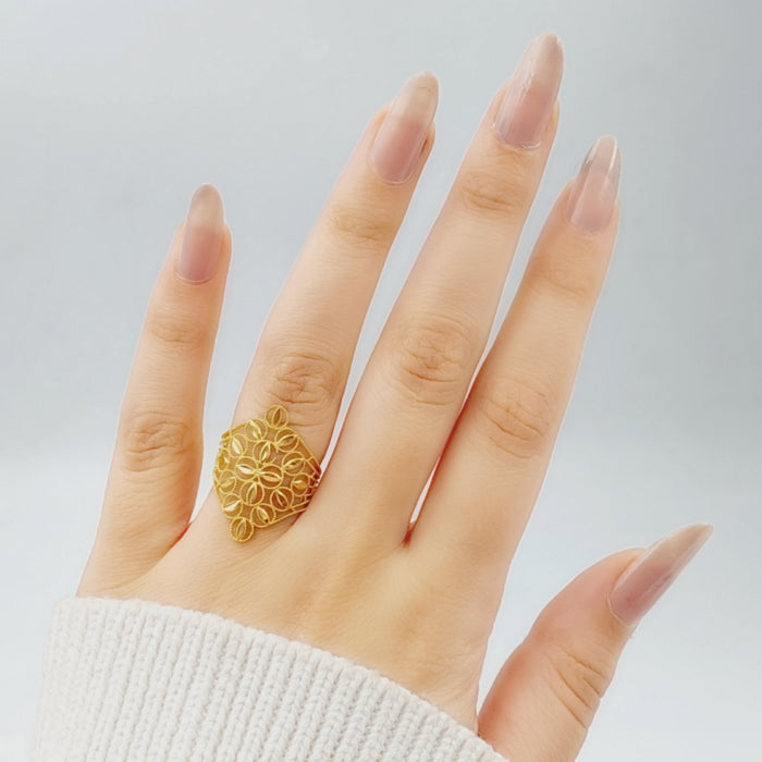 21K Spike Ring Made of 21K Yellow Gold by Saeed Jewelry-25919
