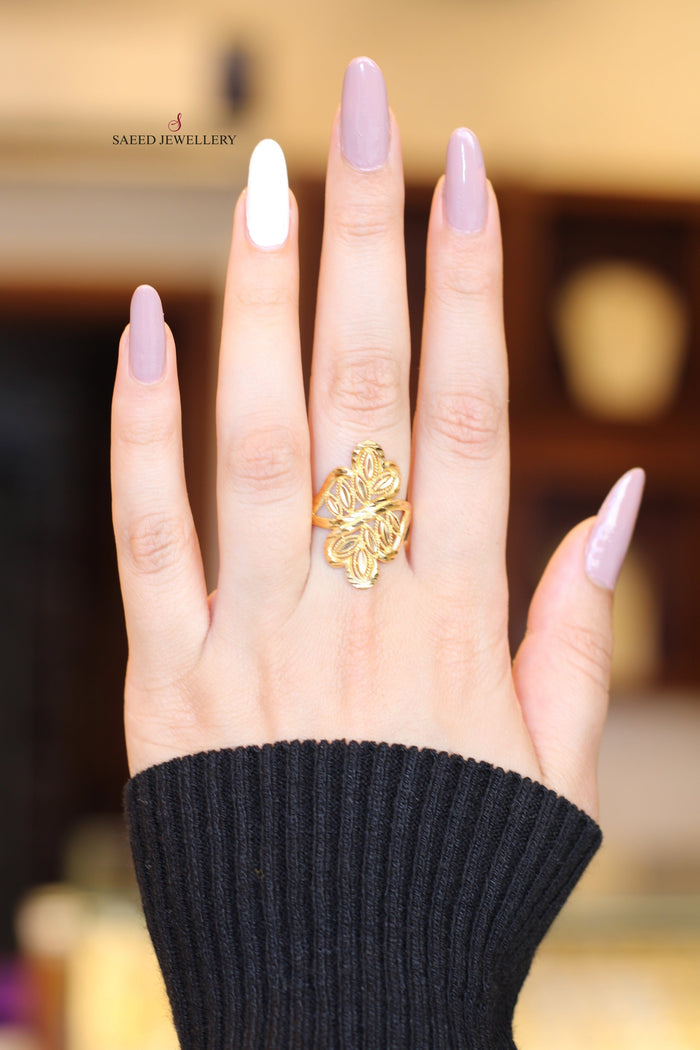 21K Spike Ring Made of 21K Yellow Gold by Saeed Jewelry-22032