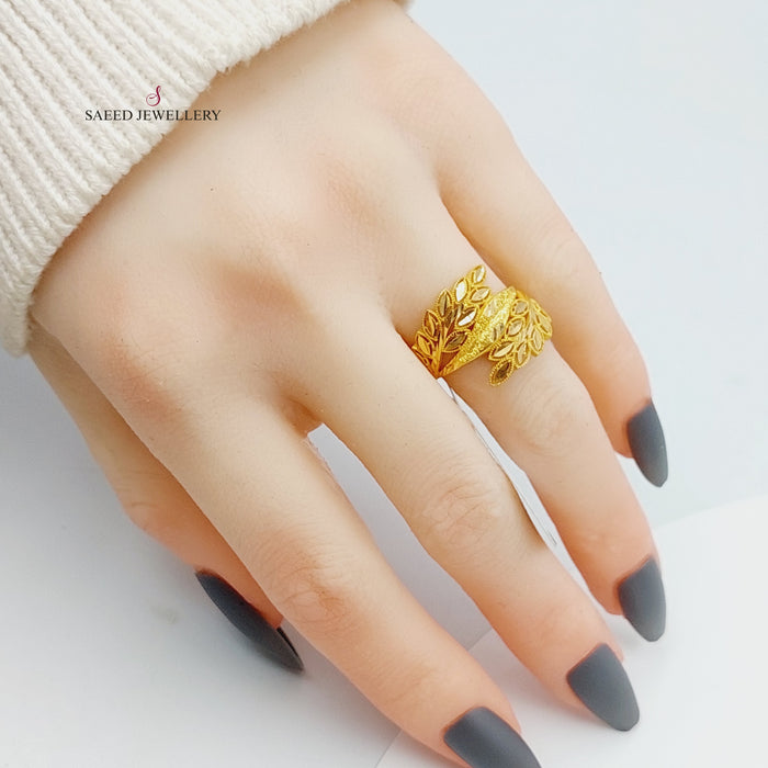 21K Spike Ring Made of 21K Yellow Gold by Saeed Jewelry-27303