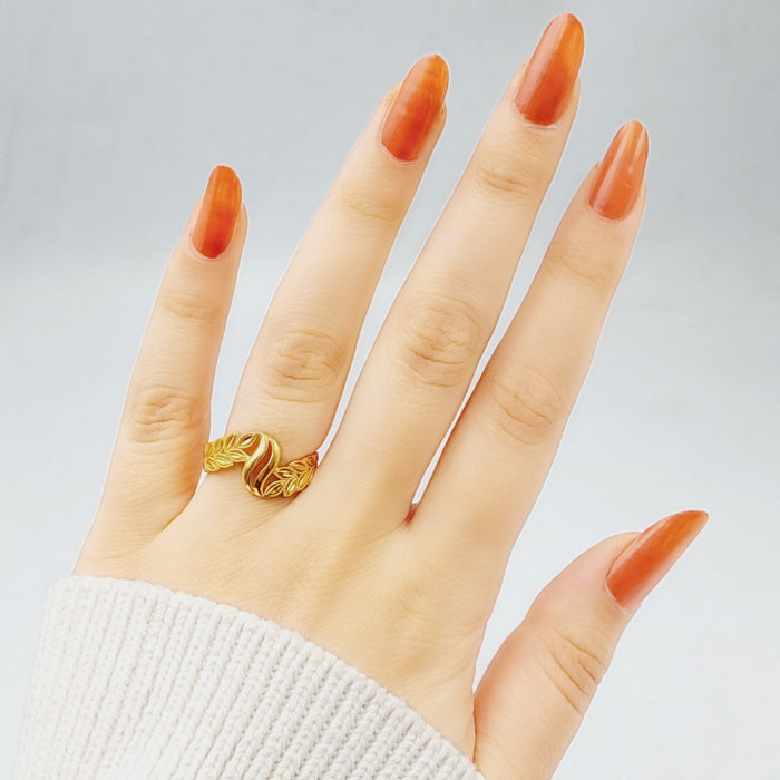 21K Spike Ring Made of 21K Yellow Gold by Saeed Jewelry-25804