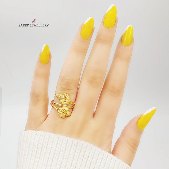 21K Spike Ring Made of 21K Yellow Gold by Saeed Jewelry-27092
