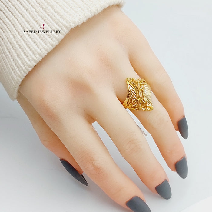 21K Spike Ring Made of 21K Yellow Gold by Saeed Jewelry-27305