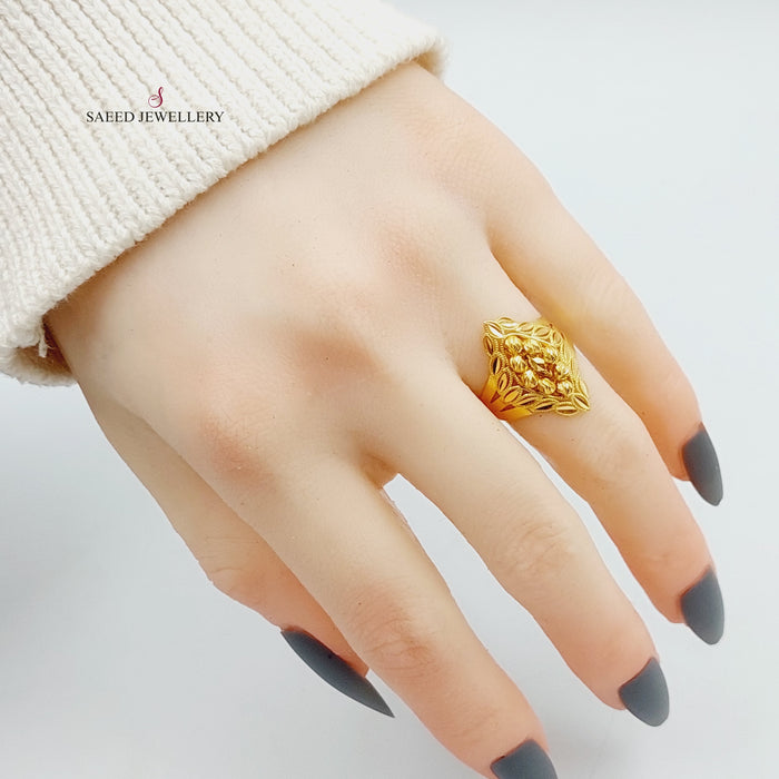 21K Spike Ring Made of 21K Yellow Gold by Saeed Jewelry-27048