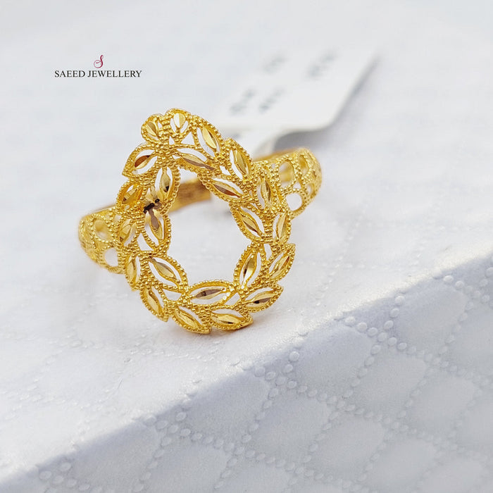 21K Spike Ring Made of 21K Yellow Gold by Saeed Jewelry-26291