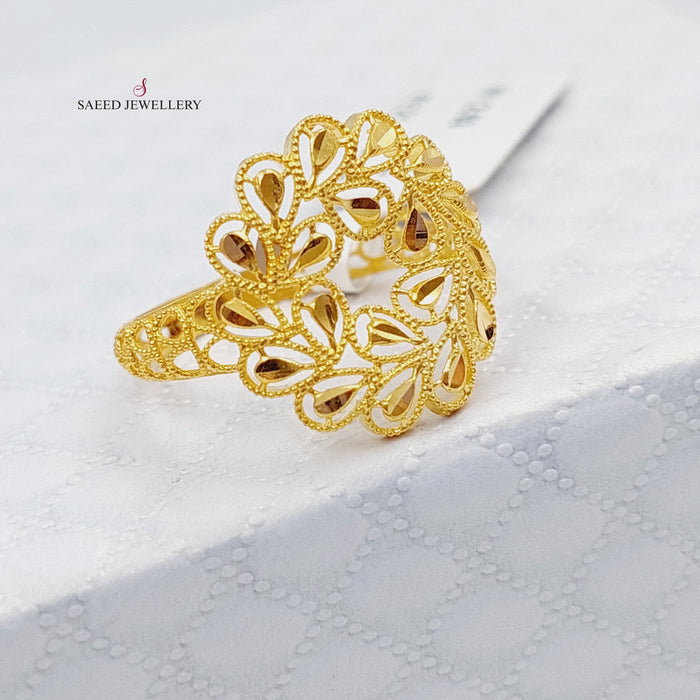 21K Spike Ring Made of 21K Yellow Gold by Saeed Jewelry-25238