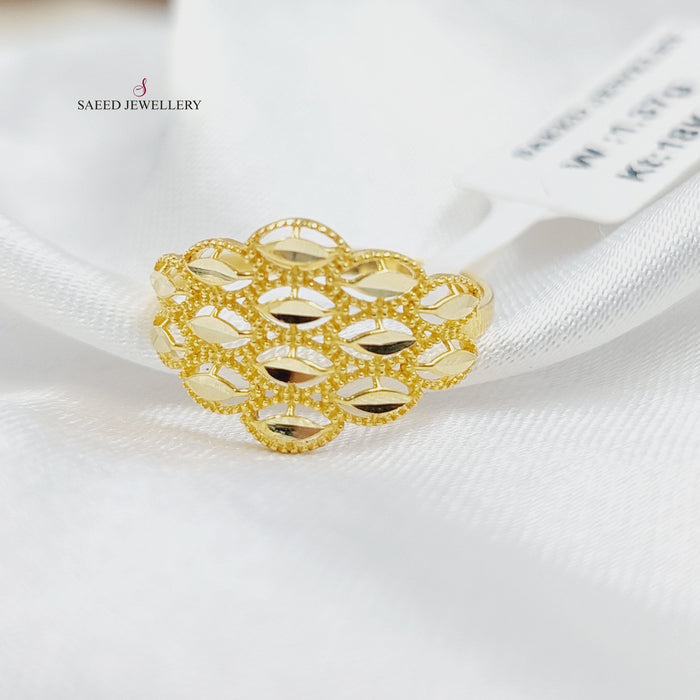 18KK خاتم سنبلة-مجوهرات الشيخ سعيد-Saeed Jewelry