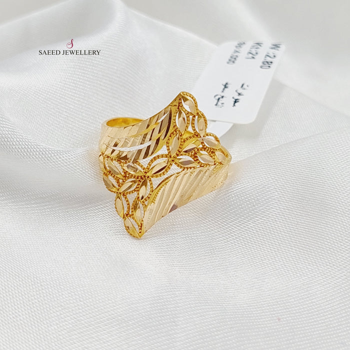 21K Spike Ring Made of 21K Yellow Gold by Saeed Jewelry-27305