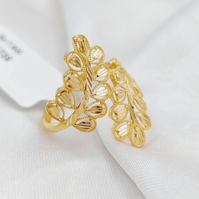 21K Spike Ring Made of 21K Yellow Gold by Saeed Jewelry-25239