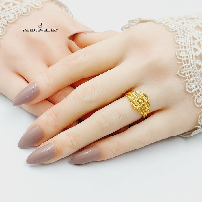 21K خاتم سنبلة-مجوهرات الشيخ سعيد-Saeed Jewelry