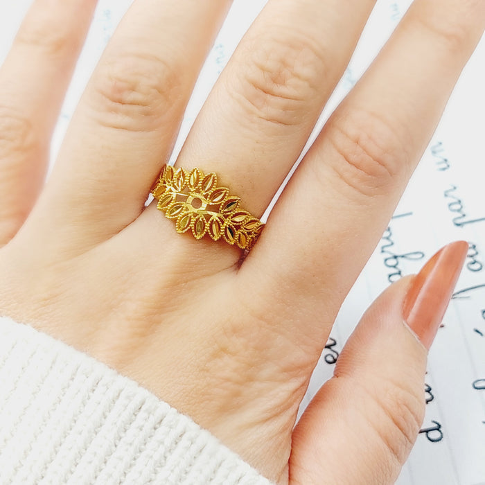 21K Spike Ring Made of 21K Yellow Gold by Saeed Jewelry-25774