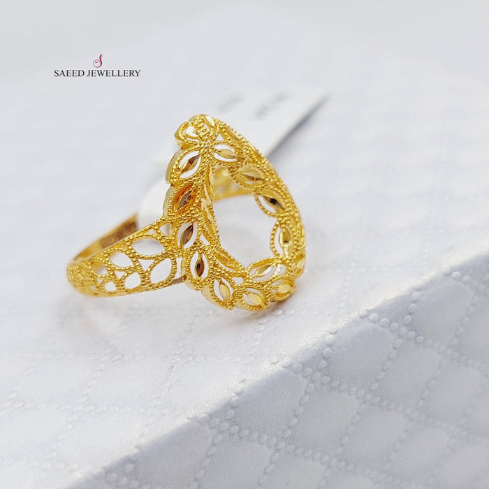 21K Spike Ring Made of 21K Yellow Gold by Saeed Jewelry-25237