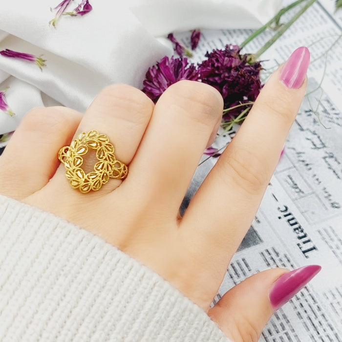 21K Spike Ring Made of 21K Yellow Gold by Saeed Jewelry-26274