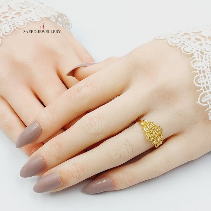 18KK خاتم سنبلة-مجوهرات الشيخ سعيد-Saeed Jewelry