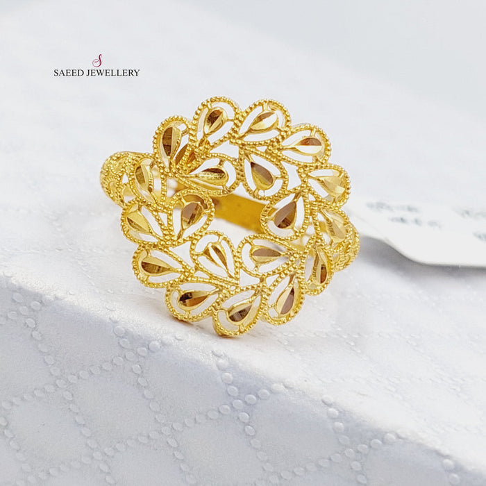 21K Spike Ring Made of 21K Yellow Gold by Saeed Jewelry-25238