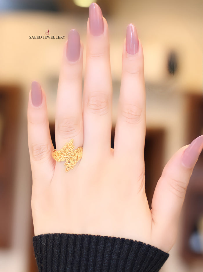 21K Spike Ring Made of 21K Yellow Gold by Saeed Jewelry-23751