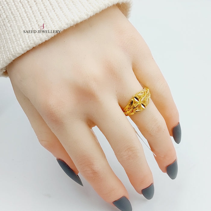 21K Spike Ring Made of 21K Yellow Gold by Saeed Jewelry-27100