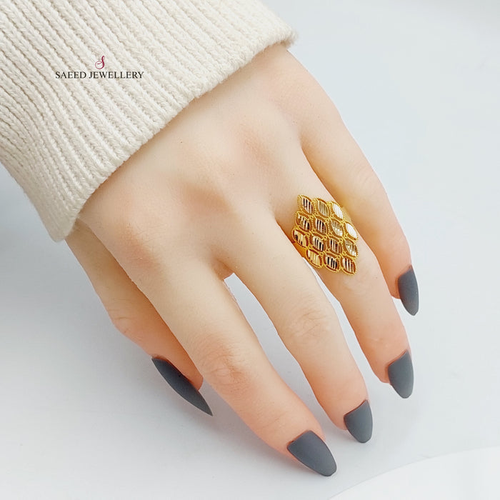 21K Spike Ring Made of 21K Yellow Gold by Saeed Jewelry-27302