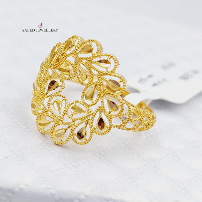21K Spike Ring Made of 21K Yellow Gold by Saeed Jewelry-25238