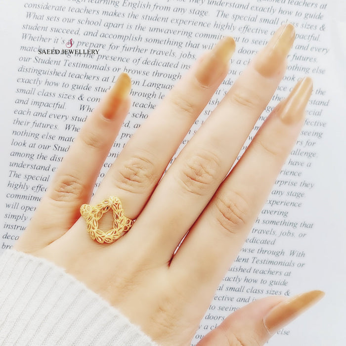 21K Spike Ring Made of 21K Yellow Gold by Saeed Jewelry-25248
